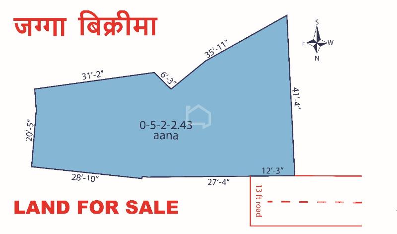 Bhimsengola, Sinamangal Ma Aakarshak Ghaderi Bikrima : Land for Sale in Sinamangal, Kathmandu Thumbnail